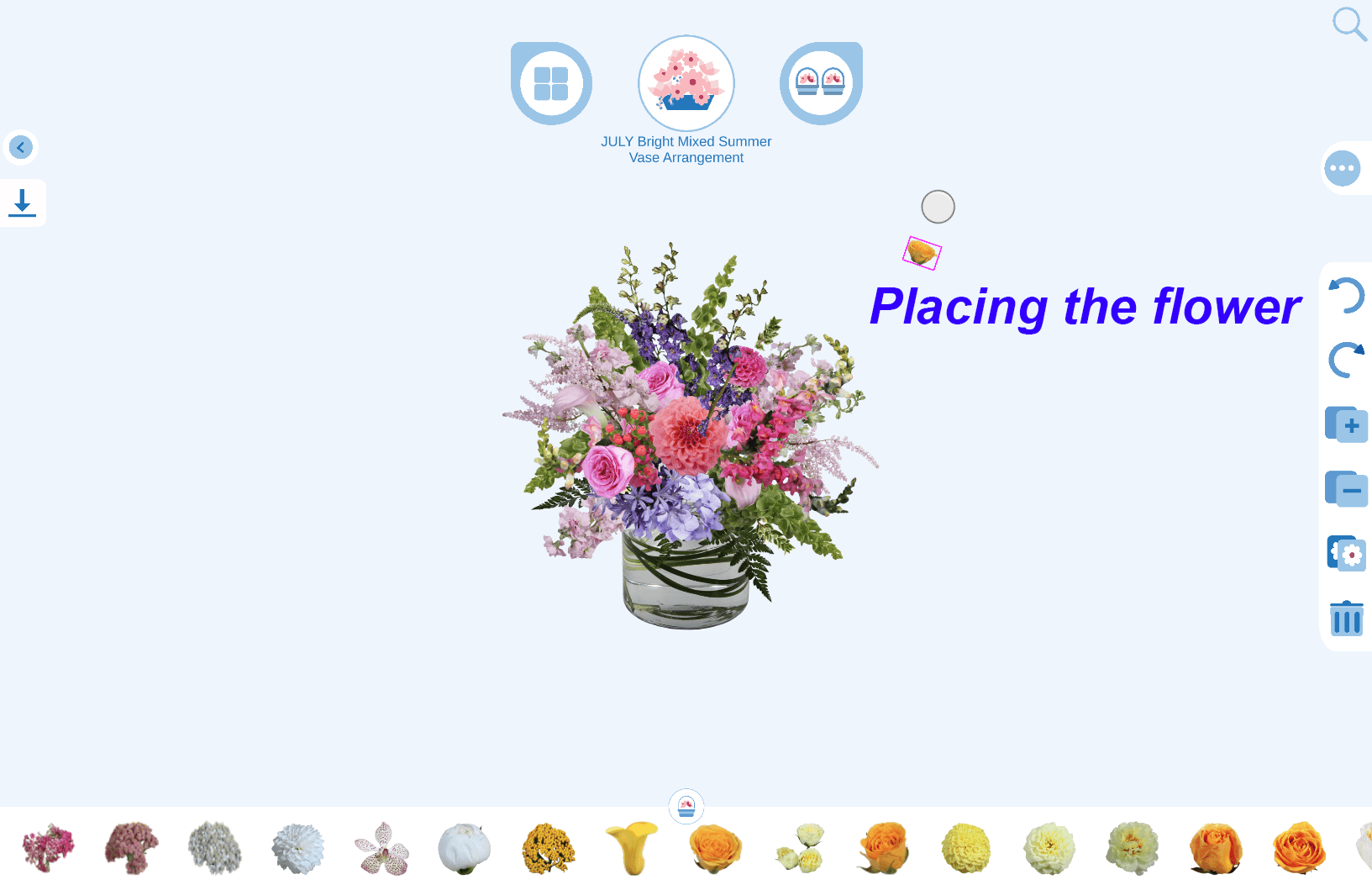 Place flowers Into Arrangement